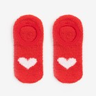 Носки нескользящие, цвет красный/сердечко, размер 36-39 - фото 6948675