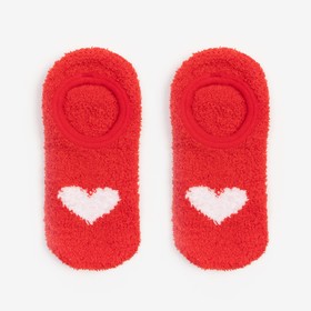 Носки нескользящие, цвет красный/сердечко, размер 36-39