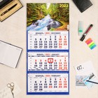 Календарь квартальный, трио "Речной пейзаж" 2023 год - фото 7046832
