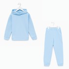 Костюм детский (толстовка, брюки) с НАЧЁСОМ, цвет св.голубой, рост 122 см - фото 802430968