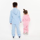 Костюм детский (толстовка, брюки) с НАЧЁСОМ, цвет св.голубой, рост 128 см - фото 802430971