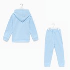 Костюм детский (толстовка, брюки) с НАЧЁСОМ, цвет св.голубой, рост 128 см - фото 802430975