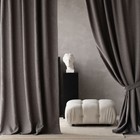 Комплект штор с подхватами «Вандер», размер 2х200х270 см, цвет темно-серый - фото 7250298