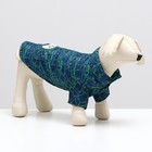 Куртка для собак "Матрица", размер 18, сине-зелёная (ДС 48, ОШ 36, ОГ 50 см) - фото 6950475