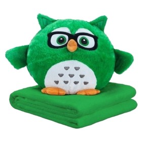 Мягкая игрушка + плед «Сова» зелёная, 30 см