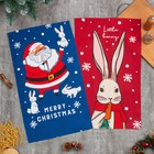 Набор кухонных полотенец Доляна Bunny & Santa 35х60 см - 2 шт., 100% хл 9081855 - фото 7445262