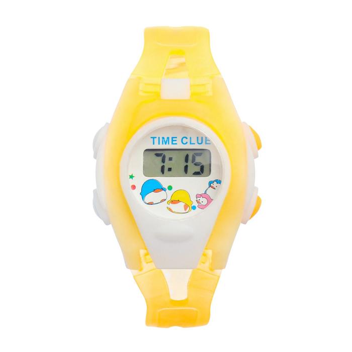 Часы наручные детские "Забава", электронные, ремешок силикон прозрачный, микс, l=20 см - фото 4611832