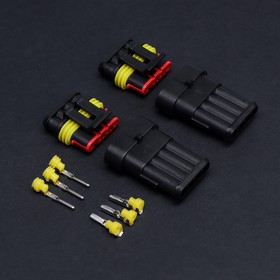 Разъем автомобильный, герметичный штекер-гнездо DJ7041-1.5-11/21 4 контакта, набор 2 шт 7651507