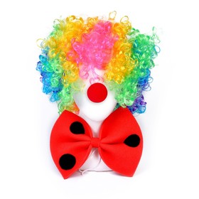 Карнавальный набор Клоуна, парик, бант, нос