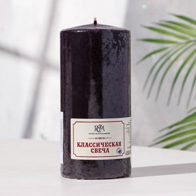 Свеча-цилиндр, 15х7 см, коричневый