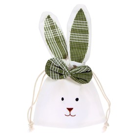 Мешок для подарков «Кролик с бантом», 23 × 13 см, цвета МИКС