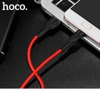 Кабель Hoco U31, microUSB - USB, 2.4 А, 1 м, нейлоновая оплетка, красный - фото 802294562