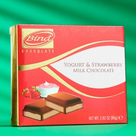 Молочный шоколад Bind со вкусом йогурта и клубники, 80 г