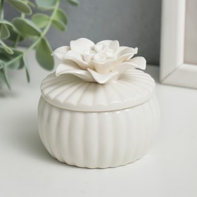 Шкатулка керамика ′Белый цветок′ 6,5х6,5х6,5 см в Донецке