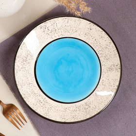 Тарелка "Персия", плоская, керамика, синяя, 19 см, Иран