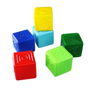 Кубики тактильные, 6 элементов, 7 см