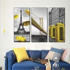 Наклейка пластик интерьерная триптих "Достопримечательности" набор 3 листа 29,5х61 см - фото 802357782