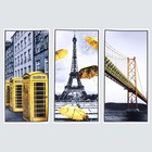 Наклейка пластик интерьерная триптих "Достопримечательности" набор 3 листа 29,5х61 см - фото 802357783