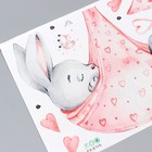 Наклейка пластик интерьерная цветная "Зайка спит в пеленке" 35х60 см - фото 802357815