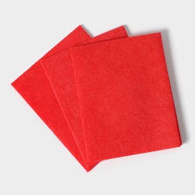 Набор салфеток вискозных для сухой и влажной уборки Доляна, 3 шт, 30×38 см, цвет красный в Донецке