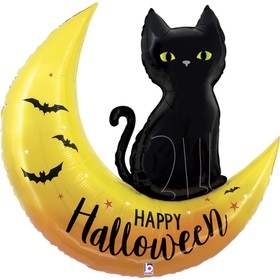 Шар фольгированный 41" «Чёрная кошка на Хеллоуин», фигура, 1 шт.