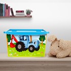 Ящик для игрушек, с крышкой, «Синий трактор», объём 30 л - фото 107913531