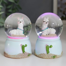 Стеклянный шар свет "Лама отдыхает" МИКС d=4,5 см 7х4,5х4,5 см