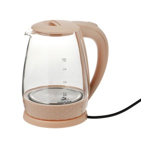 Чайник электрический "Добрыня" DO-1252C, стекло, 1.8 л, 1800 Вт, бежевый