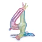 Шар фольгированный 32" «Цифра 4 с короной», градиент, на подставке 9036202