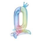 Шар фольгированный 32" «Цифра 0 с короной», градиент, на подставке 9036208