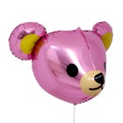 Шар фольгированный 23" «Голова мишки», цвет розовый 9088513