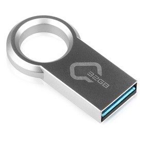 Флешка Qumo Ring, 32 Гб,  USB3.0, металлик