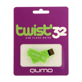 Флешка Qumo Twist Fandango, 32 Гб, USB2.0, зелёная