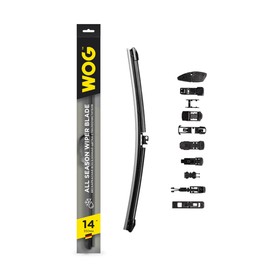 Щетка стеклоочистителя WOG 14"/350 мм, бескаркасная, 10 переходников 9259260