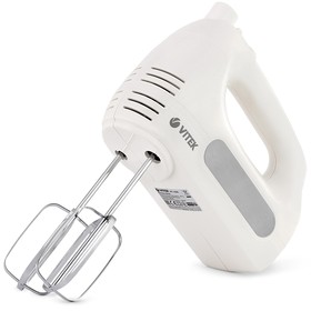 Миксер Vitek VT-1426 W, ручной, 500 Вт, 6 скоростей, белый