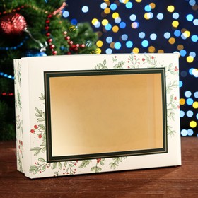 Подарочная коробка, с окном, сборная "Волшебный Новый Год", 24 х 17 х 8 см