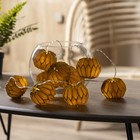 Гирлянда «Нить» 2 м с насадками «Фиолетовый фонарик», IP20, прозрачная нить, 10 LED, свечение тёплое белое, AAх2 7989811