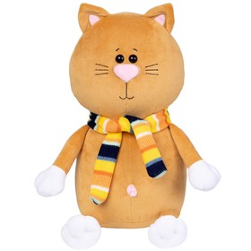 Мягкая игрушка "Кот Томас рыжий с шарфиком", 35 см 272/35/РК36