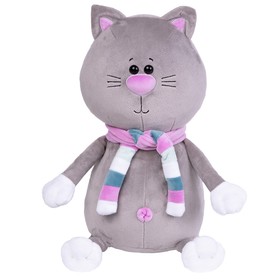 Мягкая игрушка «Кот Томас серый с шарфиком», 35 см
