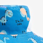 Панама детская MINAKU "Дино", цв, синий, р-р 54 - фото 108276219