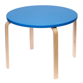 Стол "Ромашка" круглый, цвет синий, прозрачный лак, 1 гр. роста