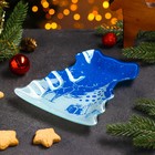 Блюдо сервировочное Доляна «Елочка с бантом. Зимняя ночь», 21×16×2 см - фото 802393361