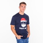 Футболка мужская новогодняя с принтом «PARTY MAN», цвет синий, размер 52 - фото 7002053