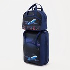 Чемодан малый 20", сумка дорожная на молнии, цвет тёмно-синий - фото 7250744