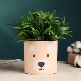 Горшок "Мишки" персиковый 11*11*11см