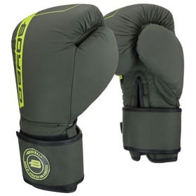 Перчатки боксёрские BoyBo Fusion BG-092, цвет серый/зелёный, 10 унций