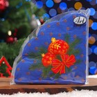 Салфетки бумажные Art Bouquet Rondo "Новогодние шары на синем", 3 слоя, d 32, 12 шт - фото 802452424