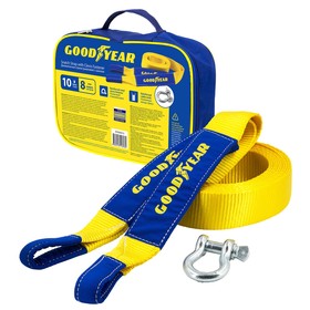 Трос буксировочный Goodyear, динамический, 10 т, 8 м, с шаклом 9316479