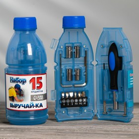 Набор инструментов в бутылке «Выручай Ка», универсальный, 15 предметов 9050043