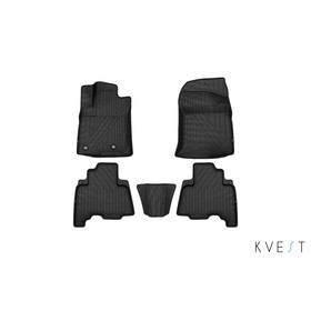 Коврики KVEST 3D в салон TOYOTA LC-150 Prado, 2013-, 5 шт., полиуретан, черный 9307173